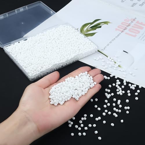 ZHIYUXI 3000Pcs 4mm White Glass Seed Beads for Jewelry Making