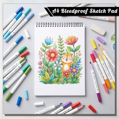 8.3 × 11.7 in Marker Paper Pad, 120gsm Bleedproof Alcohol Marker Sketchbook