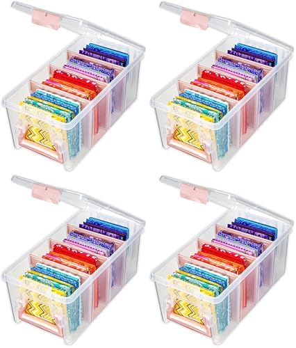 ArtBin Semi Satchel Portable Craft Organizer with 3 Dividers - Clear Plastic Storage Case for Art & Craft Supplies (Pack of 4)