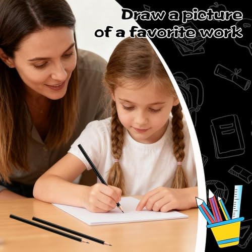 120 Pack Bulk Black Colored Pencils for Kids, Pre-sharpened Art Pencils Back to School Supplies Set, Drawing Sketching Pencils for Students, Teachers, Classroom