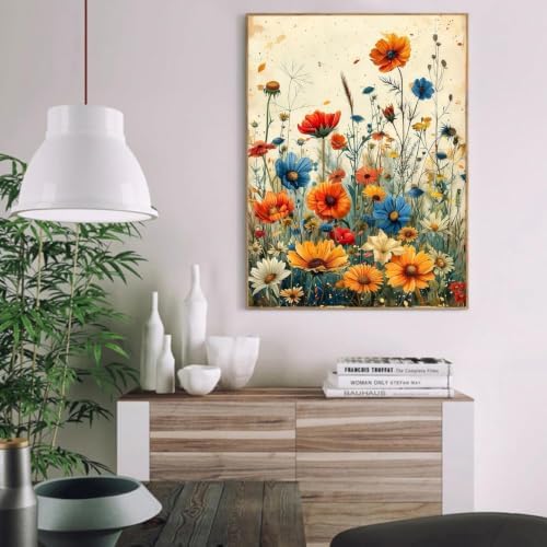 AIBOERL Paint by Numbers Kit for Adults Beginner,Flower, 12X16In