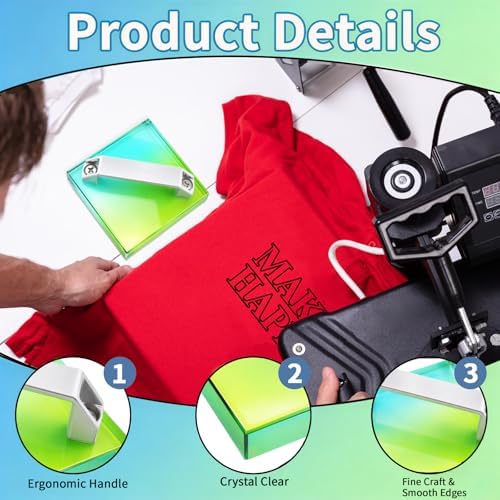 HTV DTF Cooling Block for Heat Press with Handle– 4"×4" Heat Transfer Vinyl Cooling Tool for T-Shirt, Sublimation Paper, DTF Film, and Iron-On Vinyl Projects