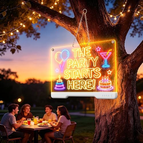 Geokay 16" Rechargeable LED Drawing Board with 9-Color Light Modes