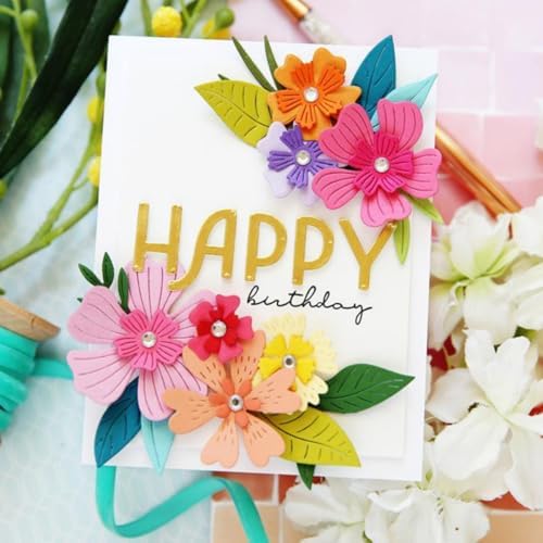 Scrapbooking Die-Cuts, Layer Frame Net Set Metal Cutting Dies for Card Making, Paper Craft Template, Background Embossing Stencils, DIY Album Décor (Flower Set B-11.8x10.3cm)