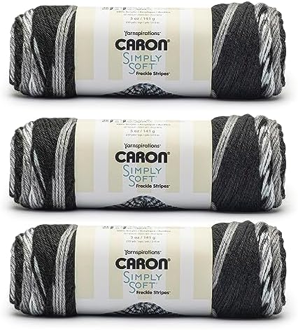 Caron Simply Soft Freckle Acrylic Yarn for Crocheting Soft, Stone, 3-Pack