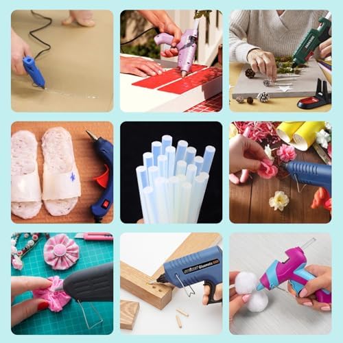 Phinus 20 Pack Hot Glue Sticks, 8" Long x 0.4" Diameter Clear Glue Sticks for Glue Gun, EVA Clear Glue Gun Sticks, Hot Glue Gun Sticks for DIY Craft Sticky Projects & More