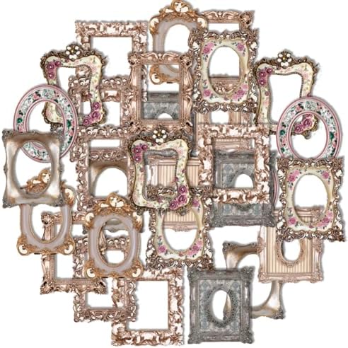 30Pcs Vintage Scrapbook Paper Photo Frame for Scrapbooking Junk Journal Collage Diary Embellishment DIY Photo Album DIY Craft Decoration, 10 Patterns (YSDC4)