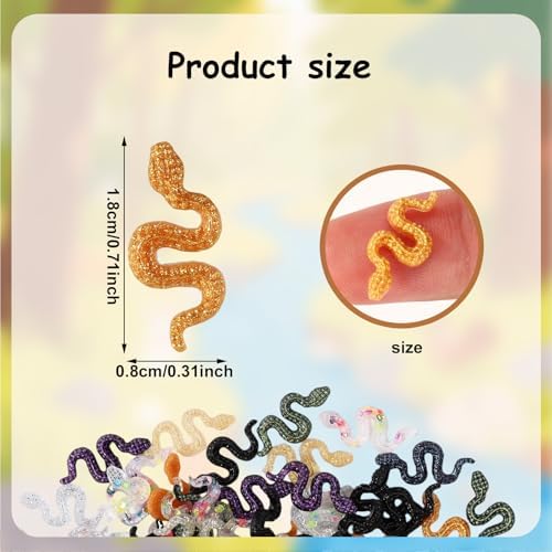 210pcs Mini Resin Snakes, Miniature Resin Animal Figurine, Tiny Fake Snakes