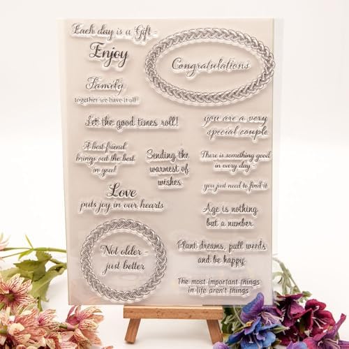 Blessing Bracelet Something Good in Every Day Family Love Friend Clear Stamps Transparent Silicone Stamp Album Cards Rubber Stamp for Card Making Decoration and DIY Scrapbooking