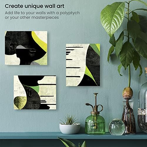 ARTEZA Stretched Canvas, 8 x 10 Inches, Pack of 12, Blank White Canvas for Painting for Acrylic, Oil and Gouache Paints | Cotton-Texture Surface, Wood Bars, White Finish, For Acrylic, Oil, Gouache, Tempera, Dry Brushing and Layered Texture