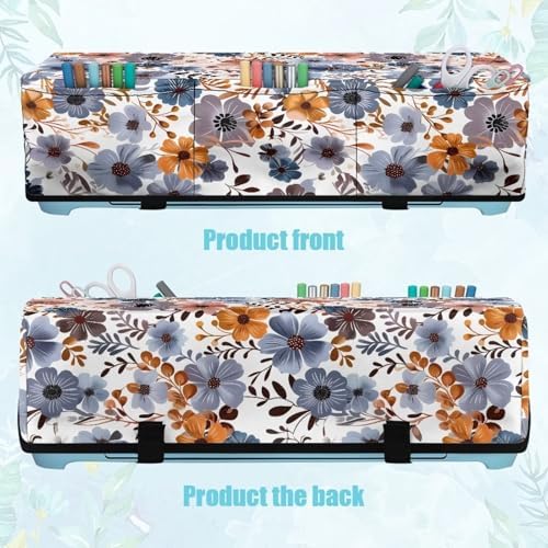 Binienty Ink Painting Floral Dust Cover for Die-cut Machine, Cutting Machine Protective Covers with 3 Pocktes Strain Resistant Carrying Bag Organization and Storage Bags Stylish Home Decoration