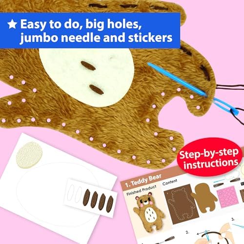 KRAFUN Woodland Animal Sewing Kit for Kids Ages 6+ | 8 Dolls