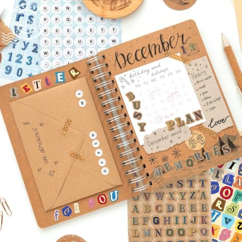 2400Pcs Magazine Letter Stickers for Scrapbook Album,Cute Vintage Ransom Alphabet Stickers, Junk Journal, Journaling, DIY Crafts -32 Sheets Sticker Letters for Scrapbook Supplies, with Tweezers