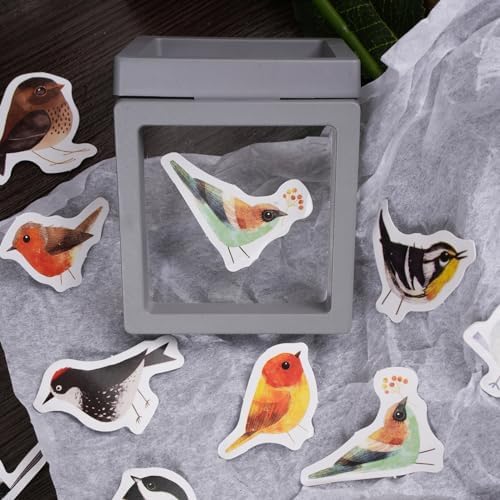 46 Pcs Bird Scrapbook Stickers for Junk Journal Scrapbooking Bullet Journal Planner Envelope Diary Notebook Album Laptop Phone Case DIY Art Crafts Decoration, 23 Patterns