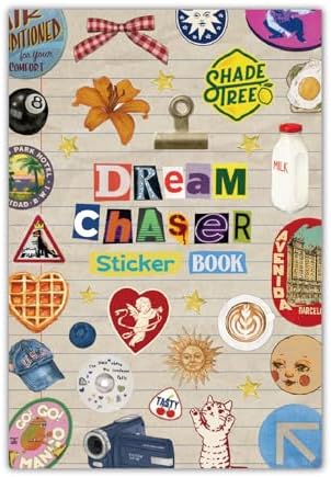 PRSTINCOL Vintage Sticker Book with 30 Pages of Ephemera Stickers, Aesthetic Junk Journaling Supplies for Scrapbooking Adults, 8.3 by 5.5 Inches, Over 550 Pieces