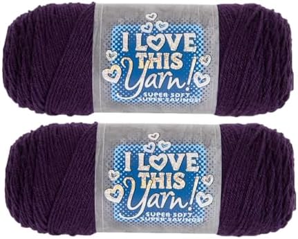 Hobby Lobby I Love This Yarn, 100% Acrylic, 293 Purple, Set of 2