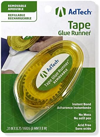 Adtech Crafter's Tape Removable Glue Runner.31"X315" for Tape Runner 05632,Green,yellow