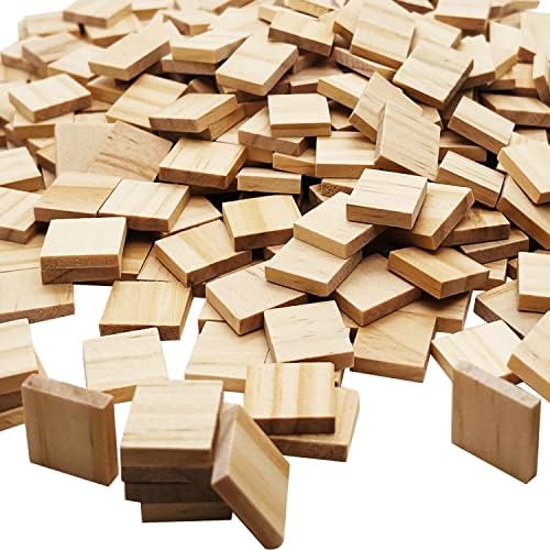 XYSMZM 300 Pcs Wood Blank Letter Tiles, Unfinished Wood Pieces | Wooden Blank Scrabble Tiles for DIY Craft Supplies Decoration