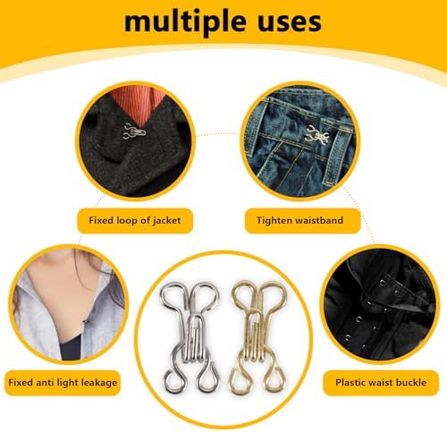 72 Pairs Hook and Eye Sewing Kit – Silver and Gold Bra Hooks Replacement in Multiple Sizes, Ideal for DIY Clothing Repairs, Underwear Alteration, and Home Sewing, with Storage Box