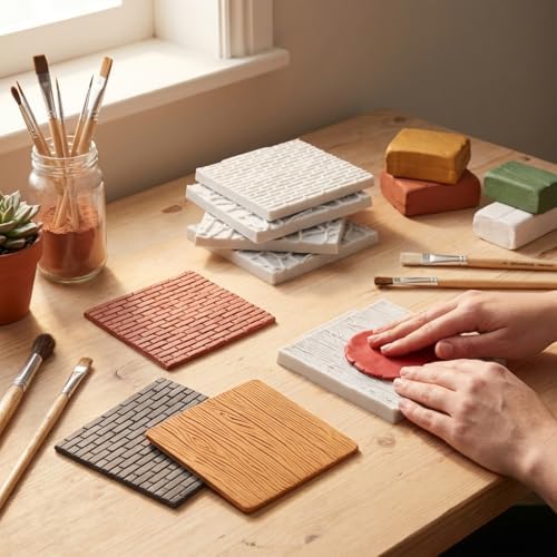 Tree Bark Silicone Molds Stone Texture Polymer Clay Mold Set of 3