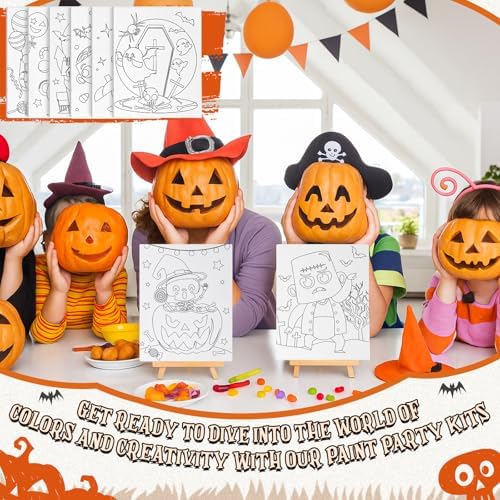Sherr 140 Pcs 20 Set Pre Drawn Canvas Painting Kit, Halloween