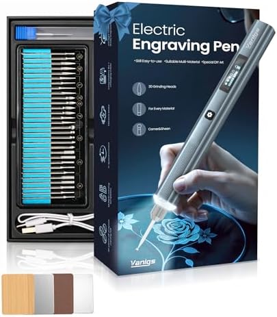 Vanlgs Engraving Pen for Metal Wood Glass Plastic Gift for Teens, Grey Pro