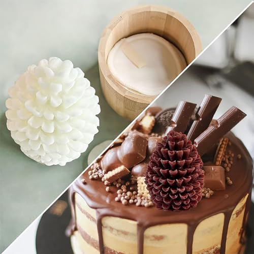Christmas Pinecone Silicone Candle Molds Soap Mold 3D Xmas Theme Resin Concrete Mould DIY Supplies Ornament Mold Autumn Table Home Decor 1pcs