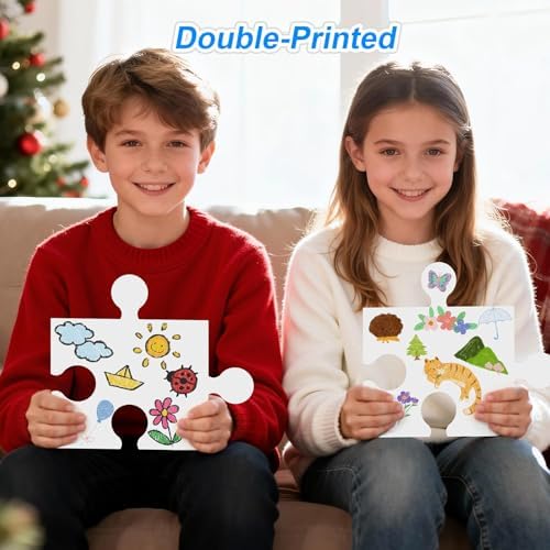95 Pcs Blank Puzzle Pieces to Draw on, Make Your Own Puzzle Jigsaw