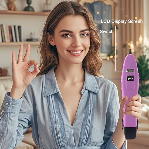 mofa Mini Variable Temp Heat Gun 350W 250℉~850℉(150℃- 450℃) Fast Heating,LCD Digital Display Hot Air Gun Tools with Reflector Nozzle&Tripod Overload Protection for Crafting,Embossing,Drying (Purple)