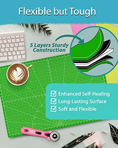 G+ A3 12x18" Self-Healing Cutting Mat for Crafts Double-Sided, Non Slip, Durable - 5-Ply Cutting Board for Sewing and Scrap Booking Perfect for Art&Craft Projects (Made in Taiwan)