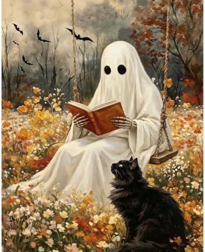 Aestalrcus Halloween Paint by Numbers Kit for Adults, Ghost, 16x20inch