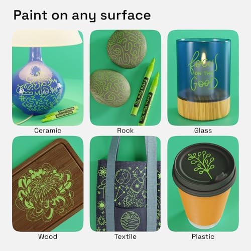 ARTISTRO Light Green Acrylic Paint Markers - 0.7mm Extra Fine-Tip - 2 Set