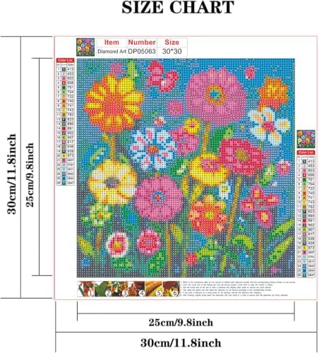 ARPADAMO Flowers Cluster Diamond Art Kits for Adult Diamond Painting12x12in