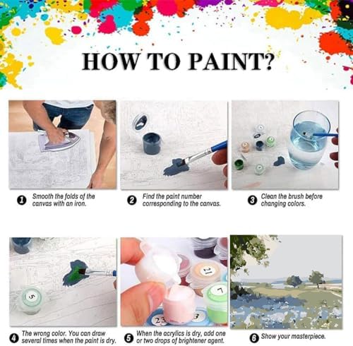 EIBEILI Rural Scenery Paint by Numbers Kit for Adults Beginner,Wildflowers Adult Paint by Number Kits on Canvas,Easy Canvas Paint by Numbers for Adults for Home Wall Decoration 12 X 16 inch