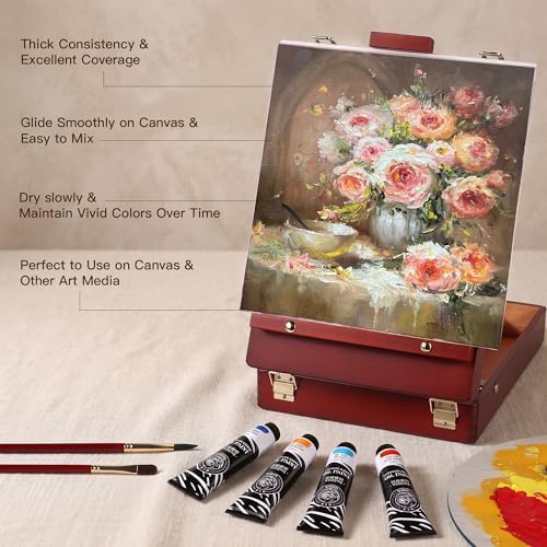 rubens Oil Paint Set 2oz 15 Colors Caroline Oil Paint for Canvas(Series B) | Professional Oil Paints with Thicker Creamy Texture, High Saturation, Large Tubes Art Supplies for Adult, Artists, Beginners