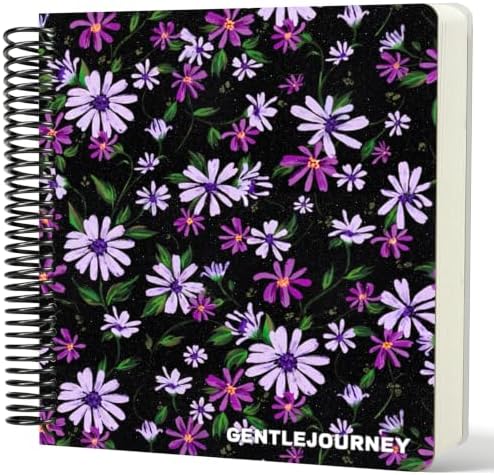 Hardcover Sketchbook,7.2" x 8.3" Spiral Bound Drawing Pad,Lavender Daisy