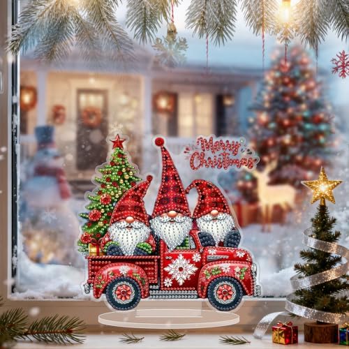Christmas Diamond Art Kits for Adults,Three Gnomes Diamond Painting