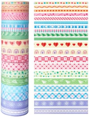 Washi Tape Set 20 Rolls, Colorful Decorative Paper Tape