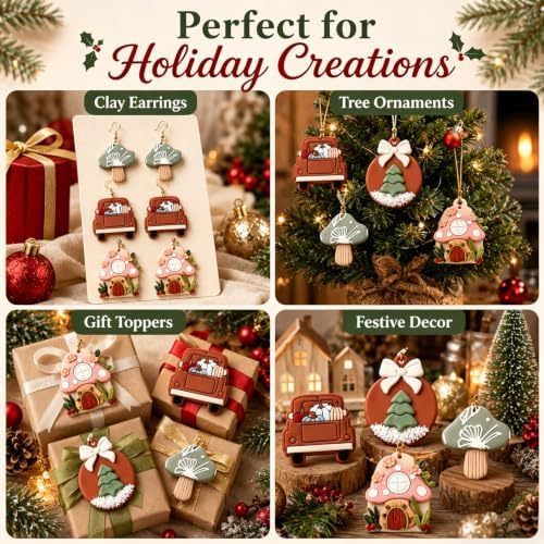 9Pcs Christmas Clay Cutters for Earrings & Ornaments