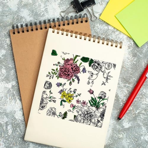 Clear Stamps Background - Flowers, Roses, Leaves Frame - Transparent Rubber Seal Stamps for DIY Scrapbooking