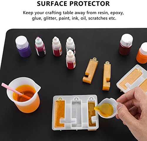 Gartful Silicone Sheets for Crafts, 3PCS Resin Jewelry Casting Molds Mats, Multipurpose Table Cover Placemat, Counter Top Protector Pad, Nonskid Nonstick, Black(15.7 x 11.8 inches)