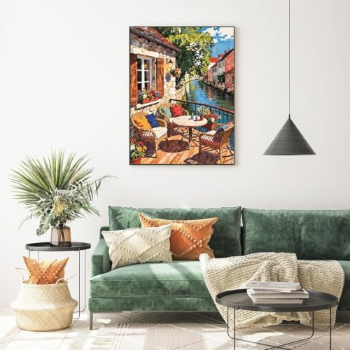 Scenery Diamond Art Kits for Adults, Round Diamond Painting 12x16 Inch