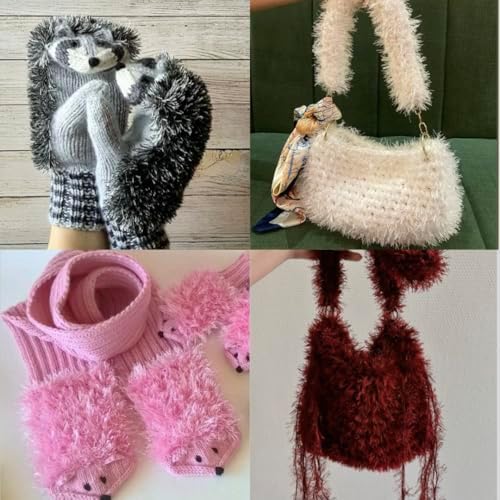 Eyelash Yarn Fun Fur Yarn(100g-3.5oz) (153yds-140mt) Fuzzy Premium Soft Crochet DIY Hand Knitting 100% Polyester