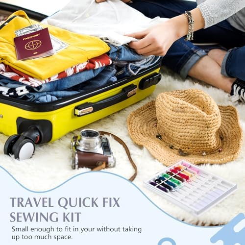 MTLEE 14 Boxes 140 Pieces Quick Fix Sewing Kit, Easy Pre Threaded Needle
