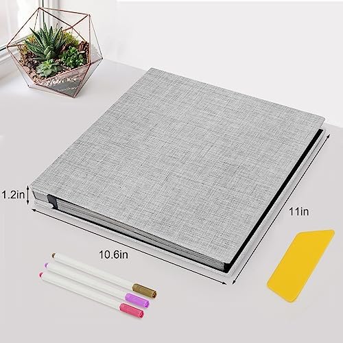 Zesthouse Photo Album Self Adhesive Pages, 60 Pages Magnetic Scrapbook Albums with Sticky Page, Photos Album Holds 8x10 & 5X7 & 4x6 & 6x8 & 3x5, Large Picture Book Ideal Gift for Family Wedding Baby