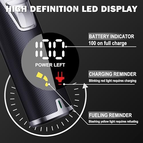 FADEKING Professional Hair Clippers for Men, Cordless Barber Clippers with LED Display, Rechargeable Hair Cutting Kit for Fade & Taper, Fathers Day Gift for Dad Men Husband (Silver+Black)