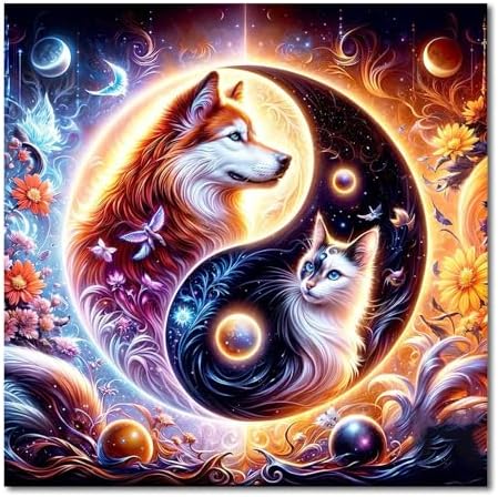 SUHEFAFA Yin Yang Diamond Art Kits for Adults, Diamond Painting 12×12 inch