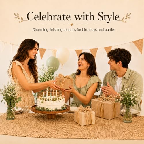 Sukh 3PCS Natural Raffia Ribbon - Raffia Yarn for Gift Wrapping & Crafts