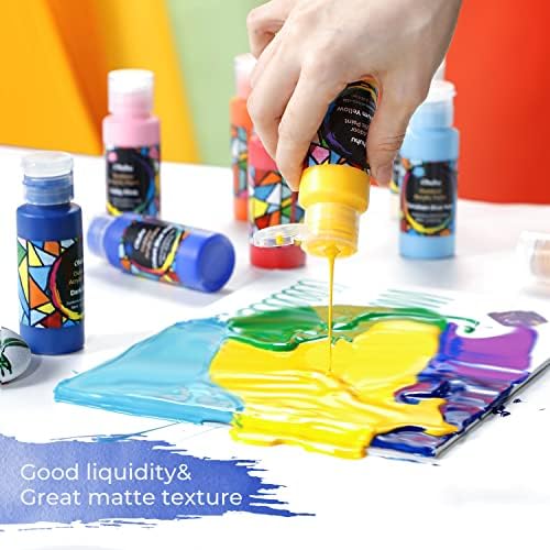 Ohuhu 24 Colors Outdoor Acrylic Paint Set, 2 oz./60ml Bottles for Artist