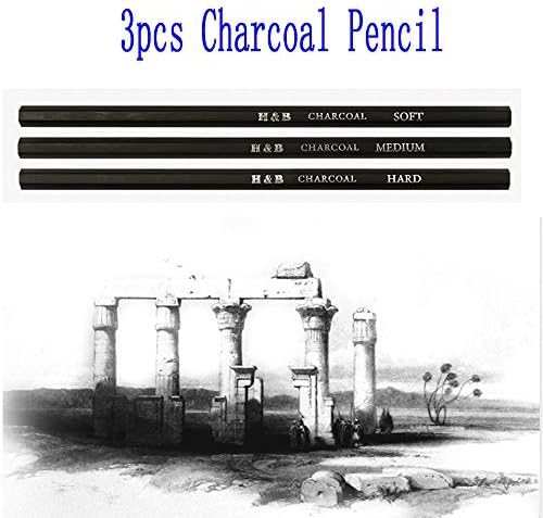 Sketching Pencil Set,18pcs of Pen Charcoal Sketch Set of Pencils Eraser Craft Knife Pencil Extender Roll up Canvas Carry Pouch Pro Art Supply for Beginners Artist